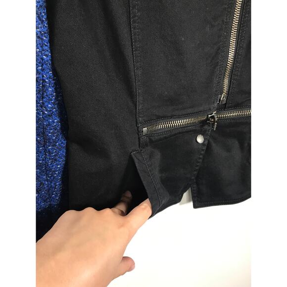 Stella McCartney Black Denim Mixed Blue Wool Sleeves Zip Jacket 44/ Medium - Picture 6 of 11
